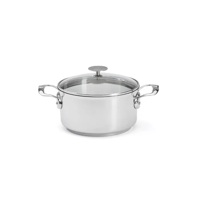 Kookpan roestvrijstaal met glazen deksel - 20 cm - De Buyer - Milady