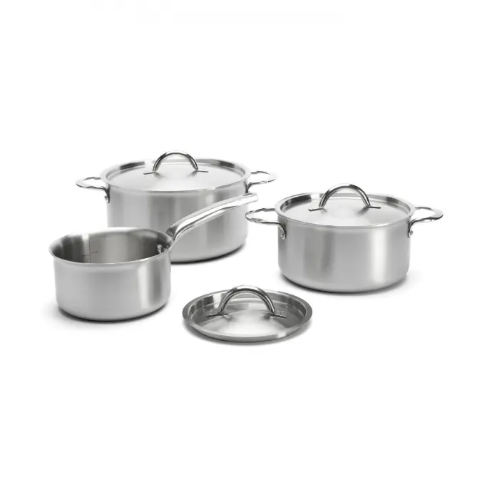 Pannenset 3-delig incl. rvs deksels - De Buyer - Alchimy