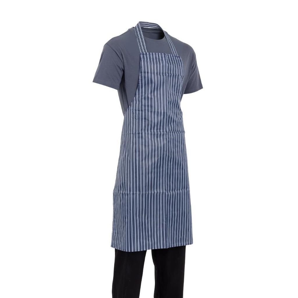 Whites waterdicht schort blauw-wit gestreept