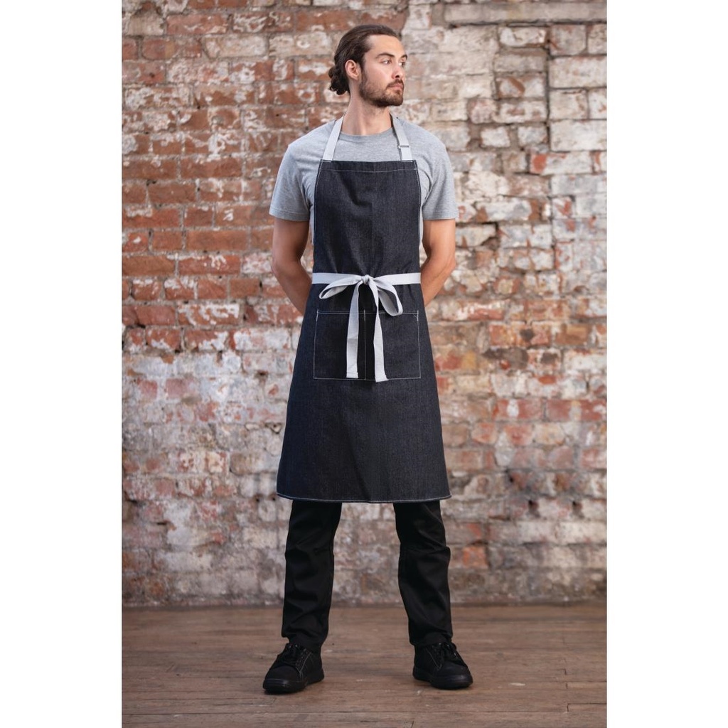 Southside halterschort zwart denim