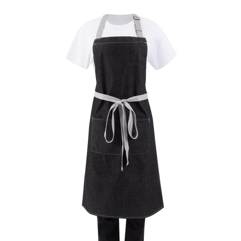 Southside halterschort zwart denim