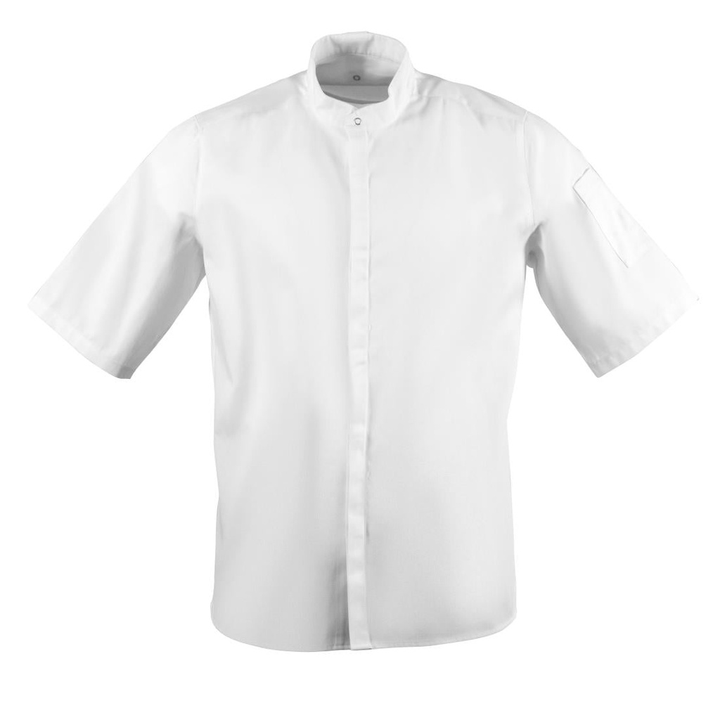 Southside unisex koksbuis met bandkraag wit L