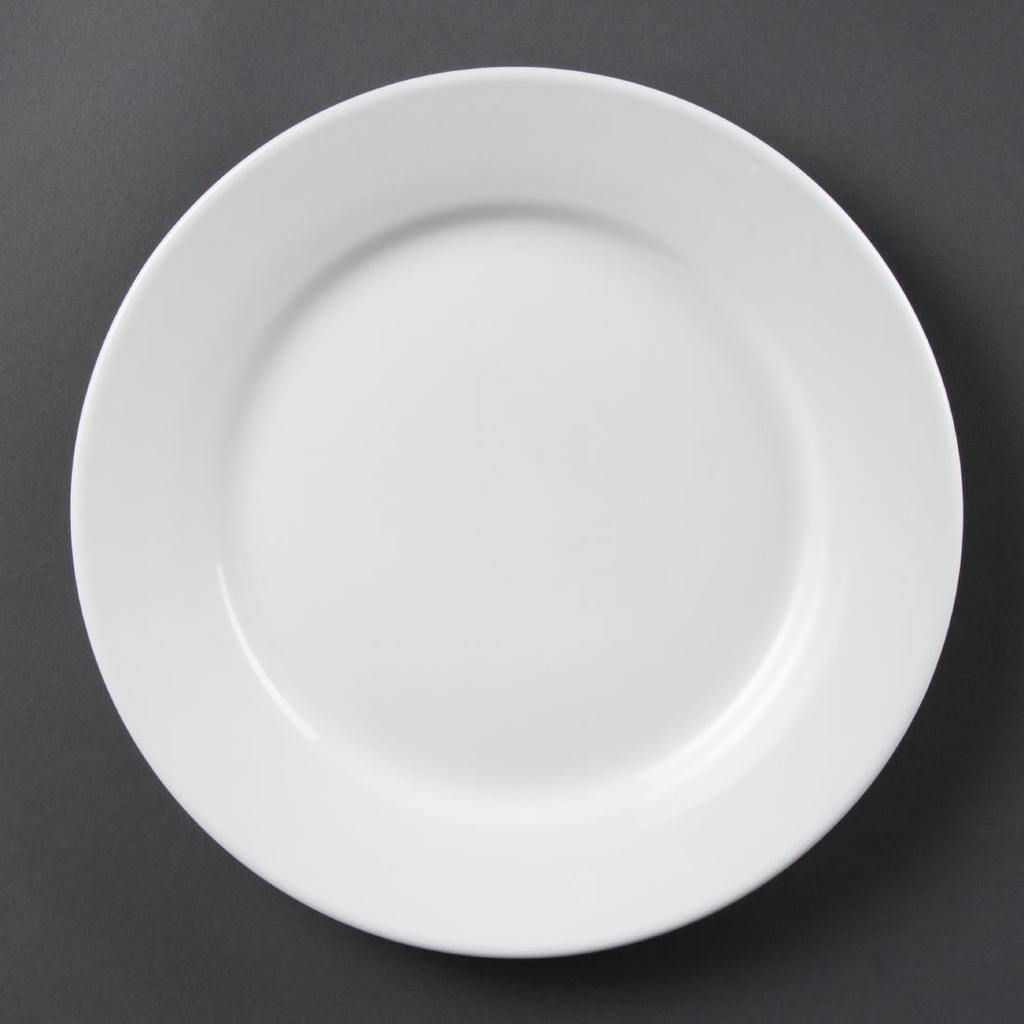 Olympia Whiteware borden met brede rand 25cm (12 stuks)