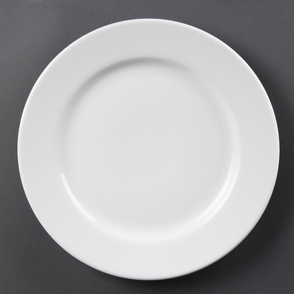 Olympia Whiteware borden met brede rand 31cm (6 stuks)