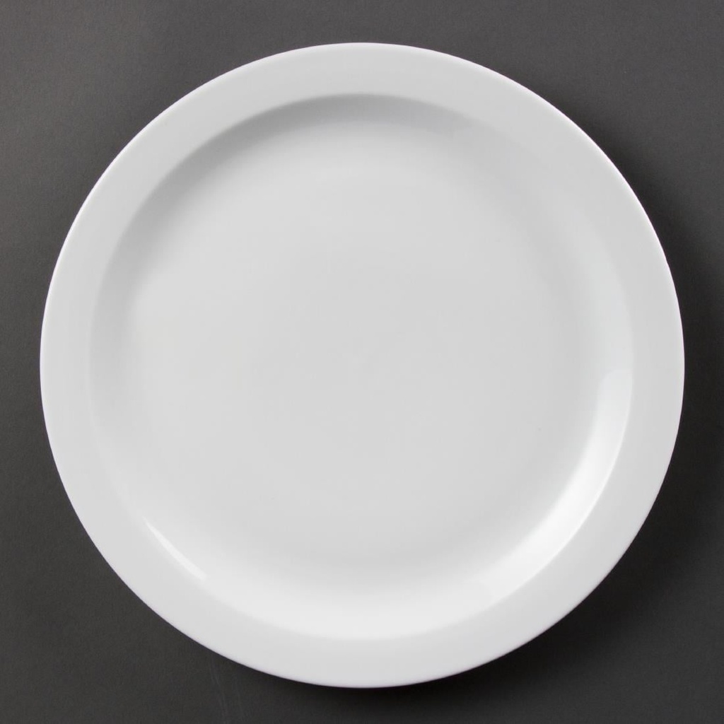 Olympia Whiteware borden met smalle rand 280mm (6 stuks)