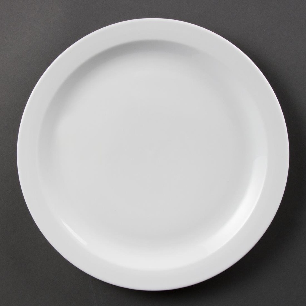 Olympia Whiteware borden met smalle rand 28cm (6 stuks)
