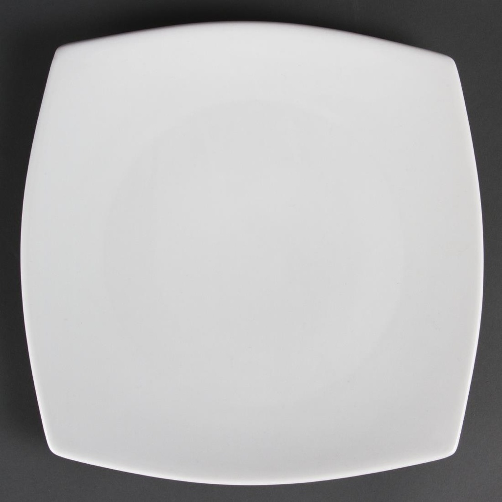 Olympia Whiteware vierkante borden met afgeronde hoeken 27cm (6 stuks)