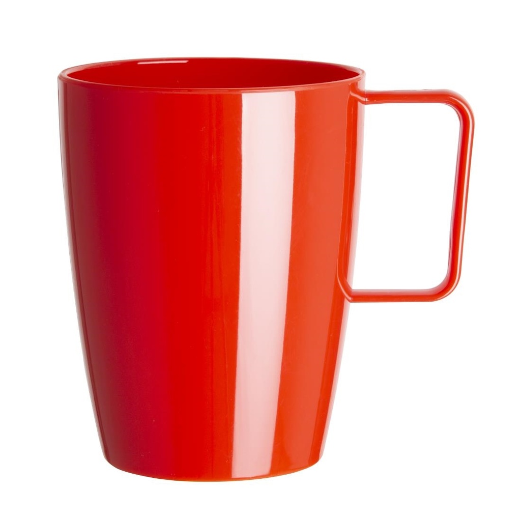 Olympia Kristallon polycarbonaat bekers met oor rood (12 stuks)