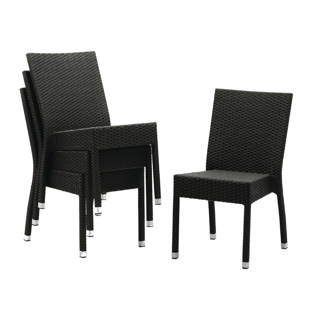 Bolero polyrotan stoelen antraciet (4 stuks)