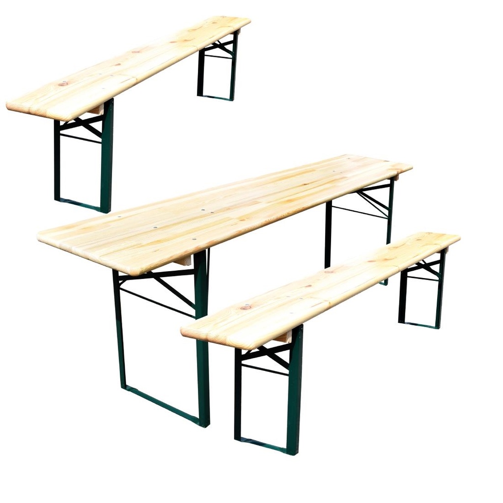 Opklapbare biertafel met banken 220(L)cm