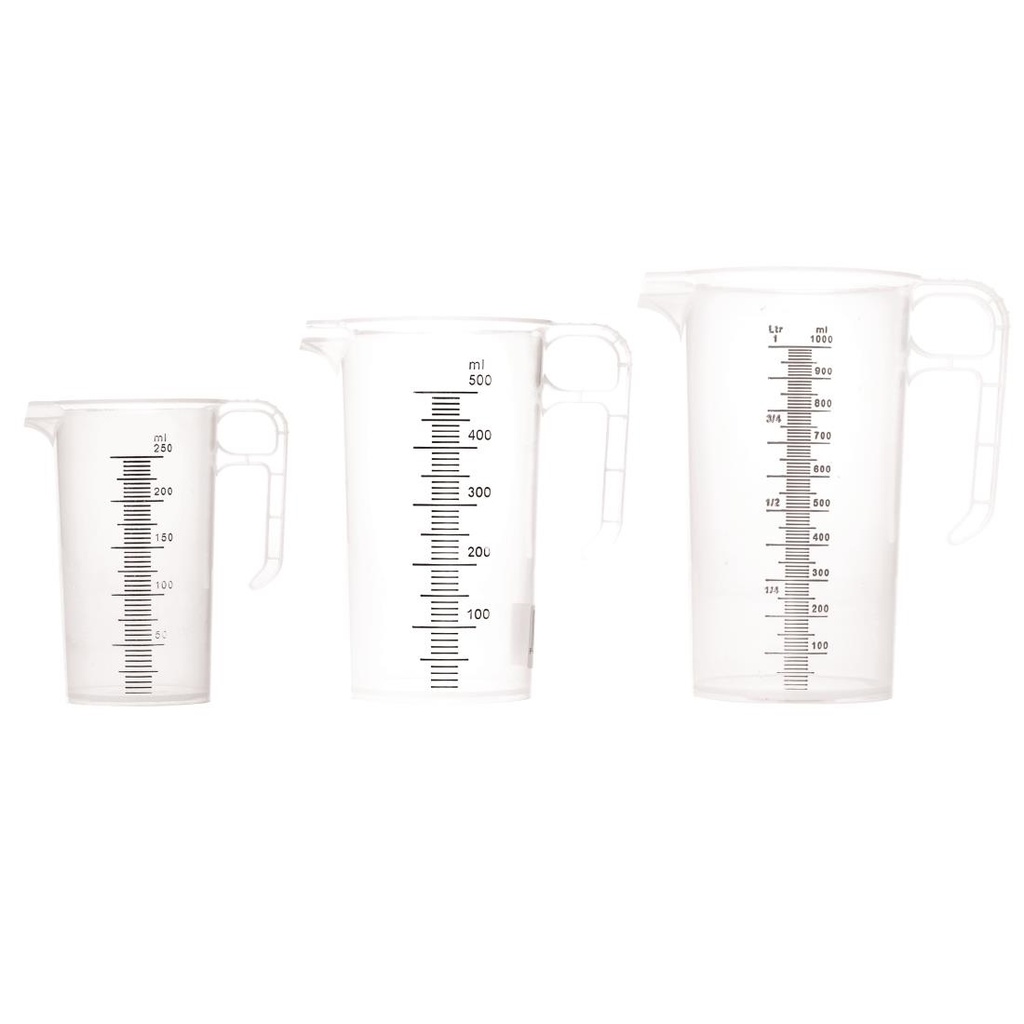 Pro-Measure polypropyleen maatkannen set - 250ml, 500ml & 1Ltr