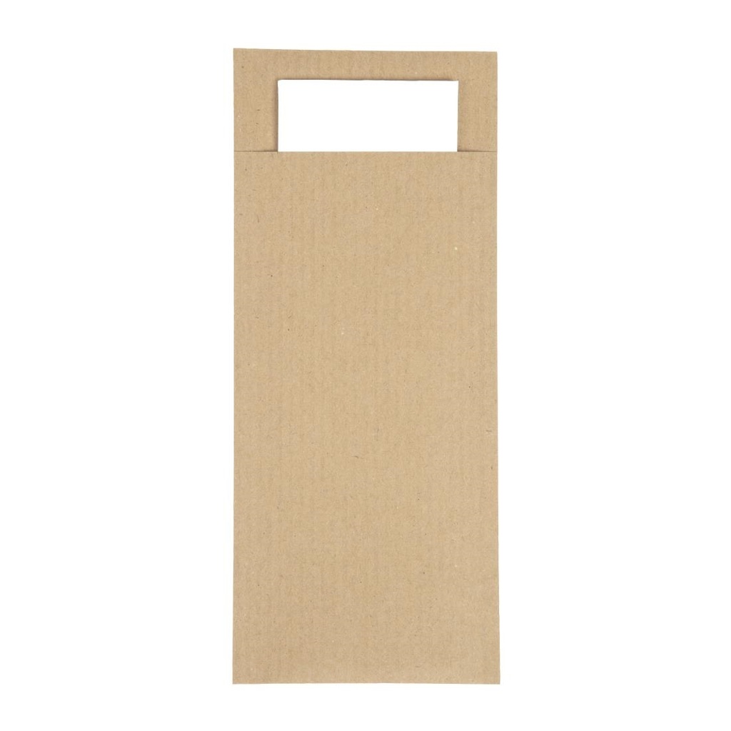 Europochette Bruin Bestekzakje met Wit Servet (500 stuks)