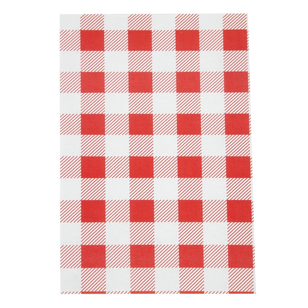 Rood Gingham vetvrij papier 19x31cm (200 stuks)
