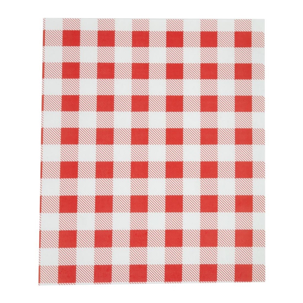 Rood Gingham vetvrij papier 31x38cm (200 stuks)