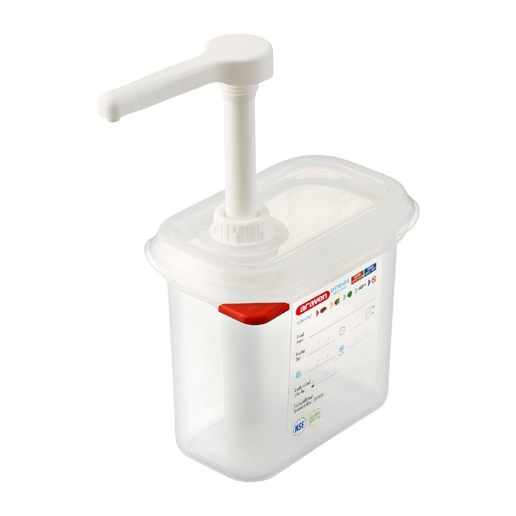 Araven sausdispenser GN 1/9 transparant 1,5Ltr