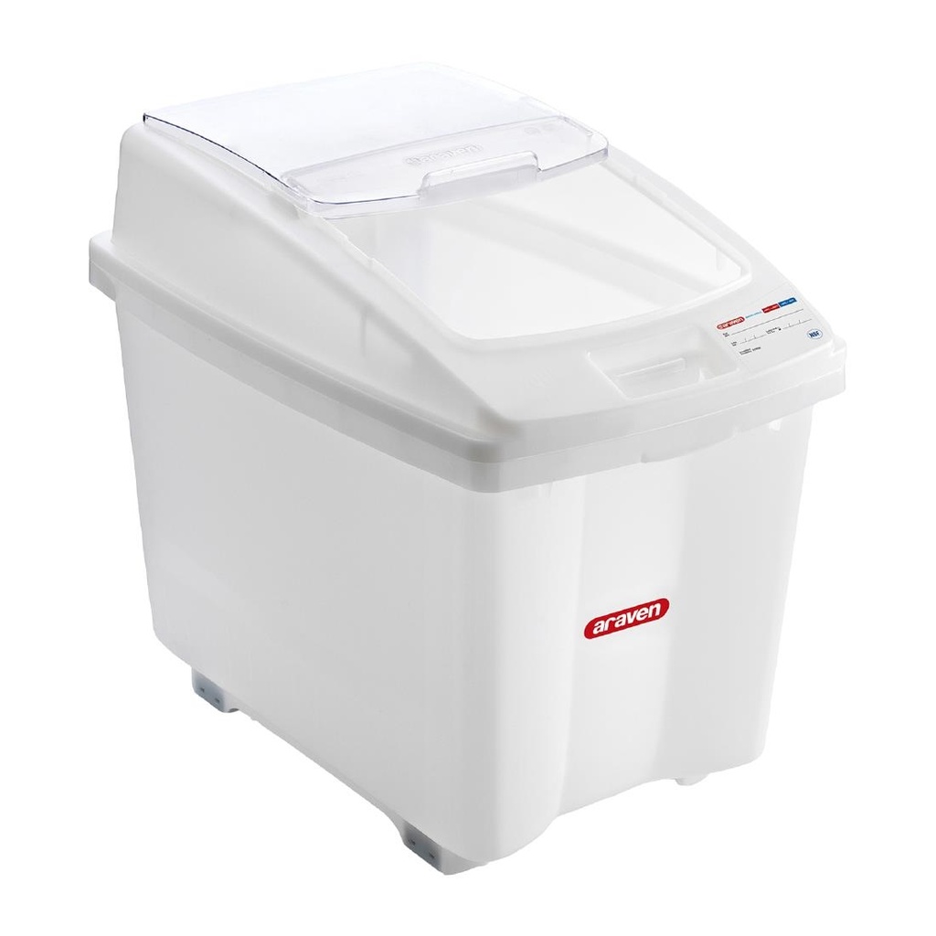 Araven transparante ingrediëntenbak met wielen 80Ltr