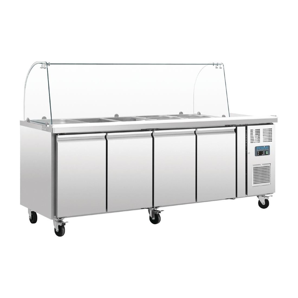 Polar U-serie vierdeurs gekoelde gastronorm salade counter