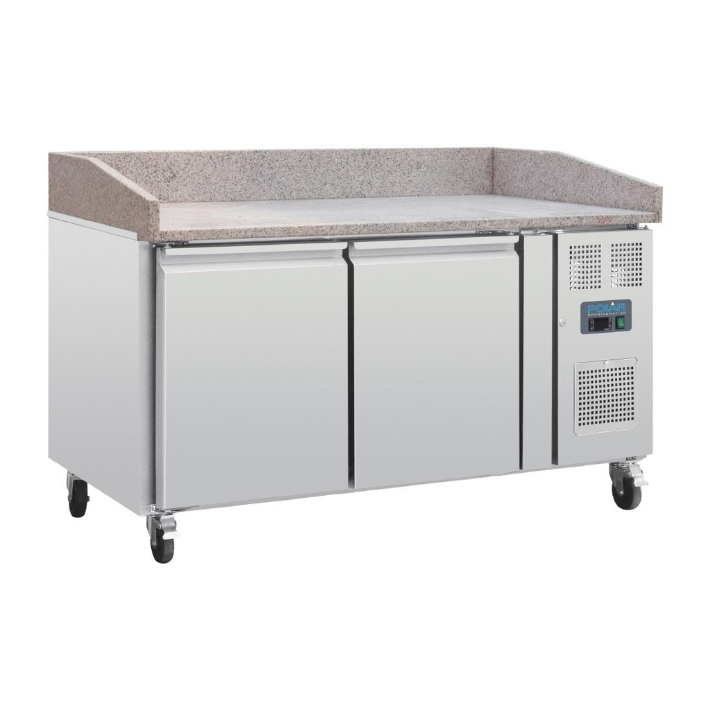 Polar G-serie pizza werkbank met marmeren blad 428Ltr