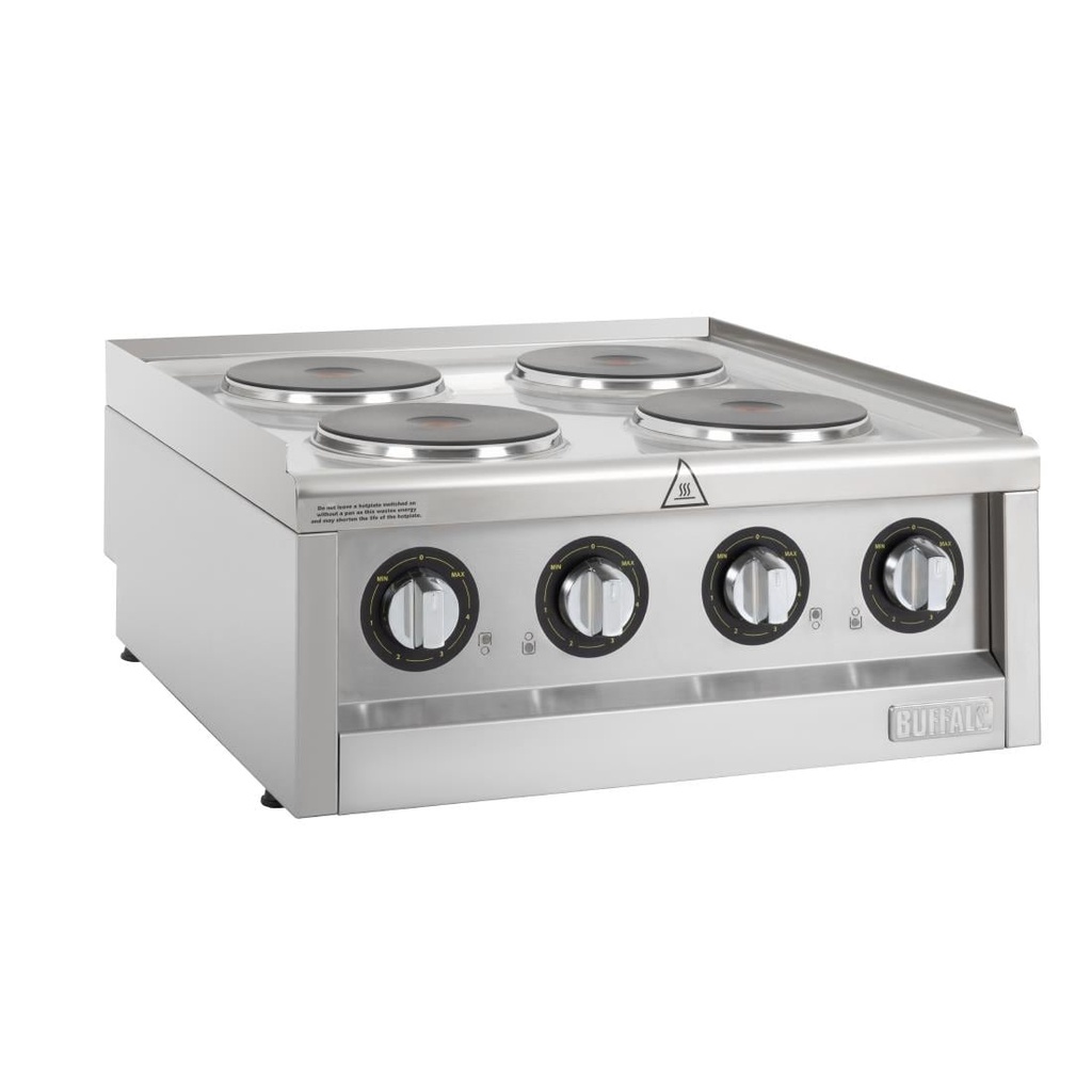Buffalo 600-Serie Elektrische Kookplaat Met 4 Kookzones