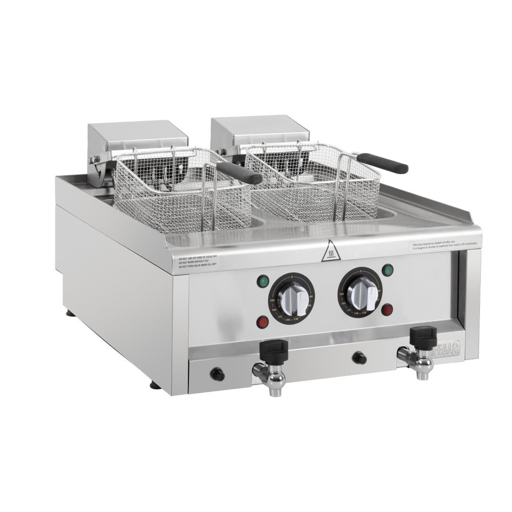 Buffalo 600-Serie Elektrische Friteuse Met Dubbele Tank, 2 x 8L