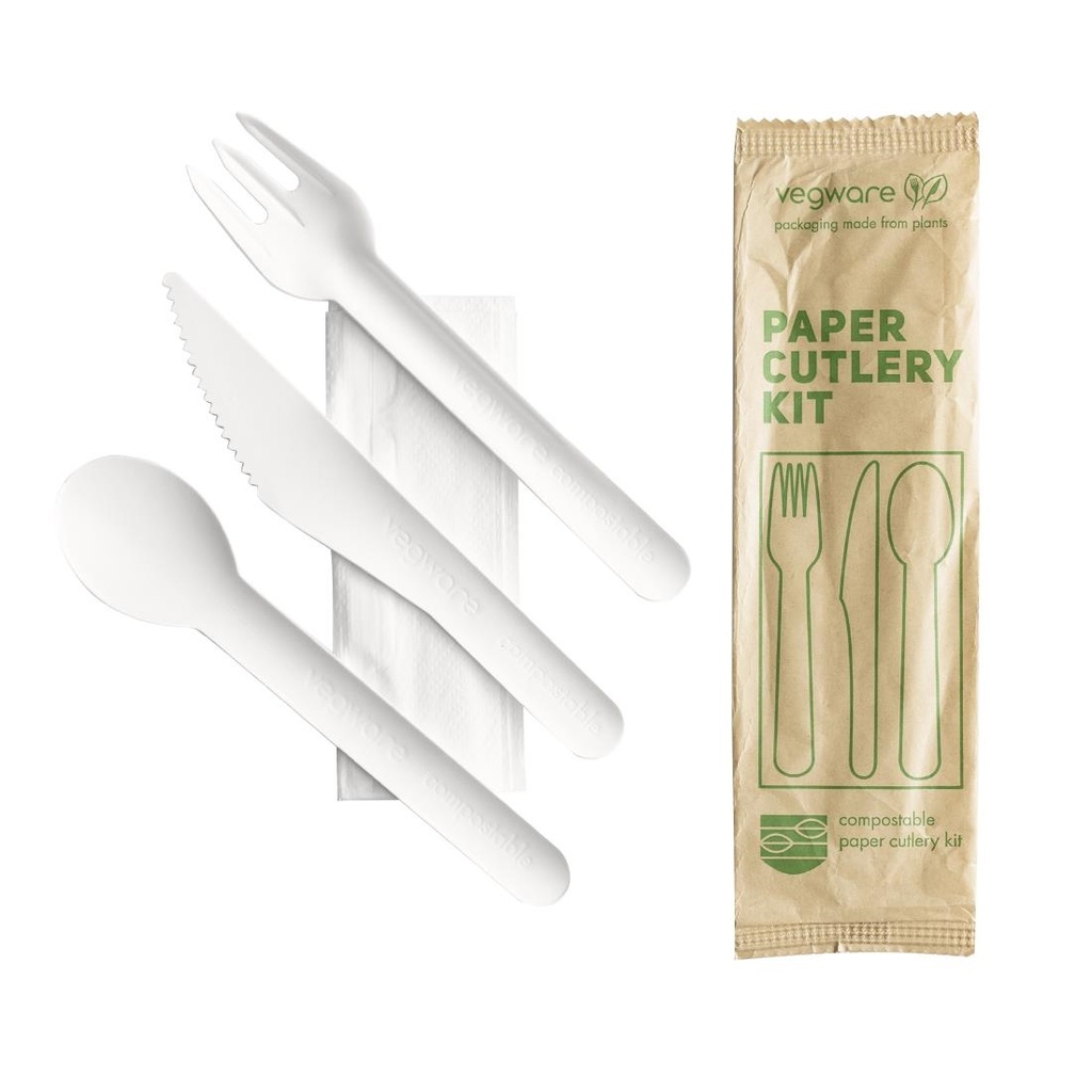 Vegware composteerbare papieren bestekset 4in1 (doos van 250)