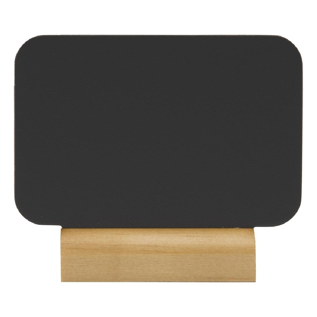 Securit Silhouette rechthoekige mini krijtborden, inclusief krijtstift Houten voet (doos 4)