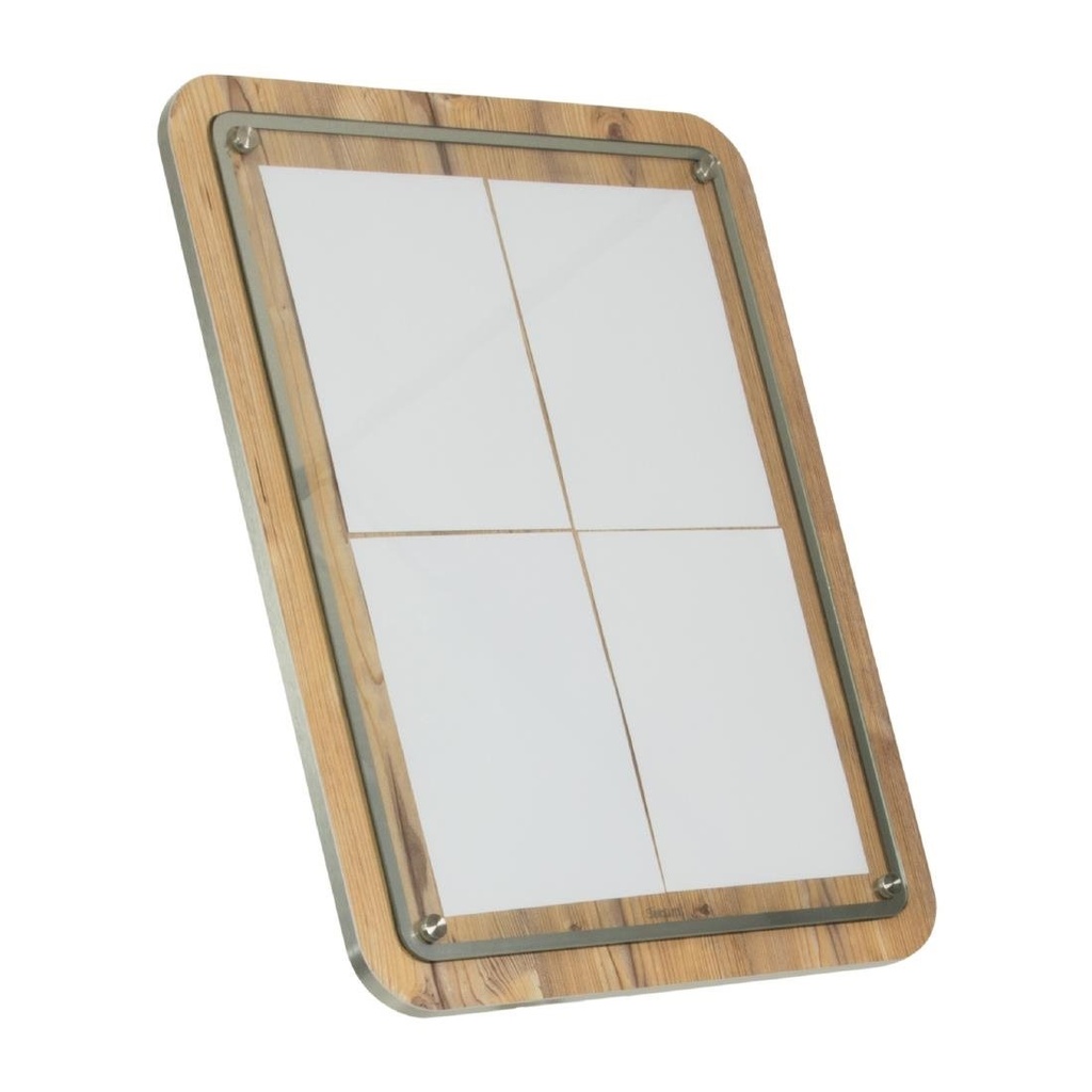 Securit 4xA4 houten wandmenuhouder