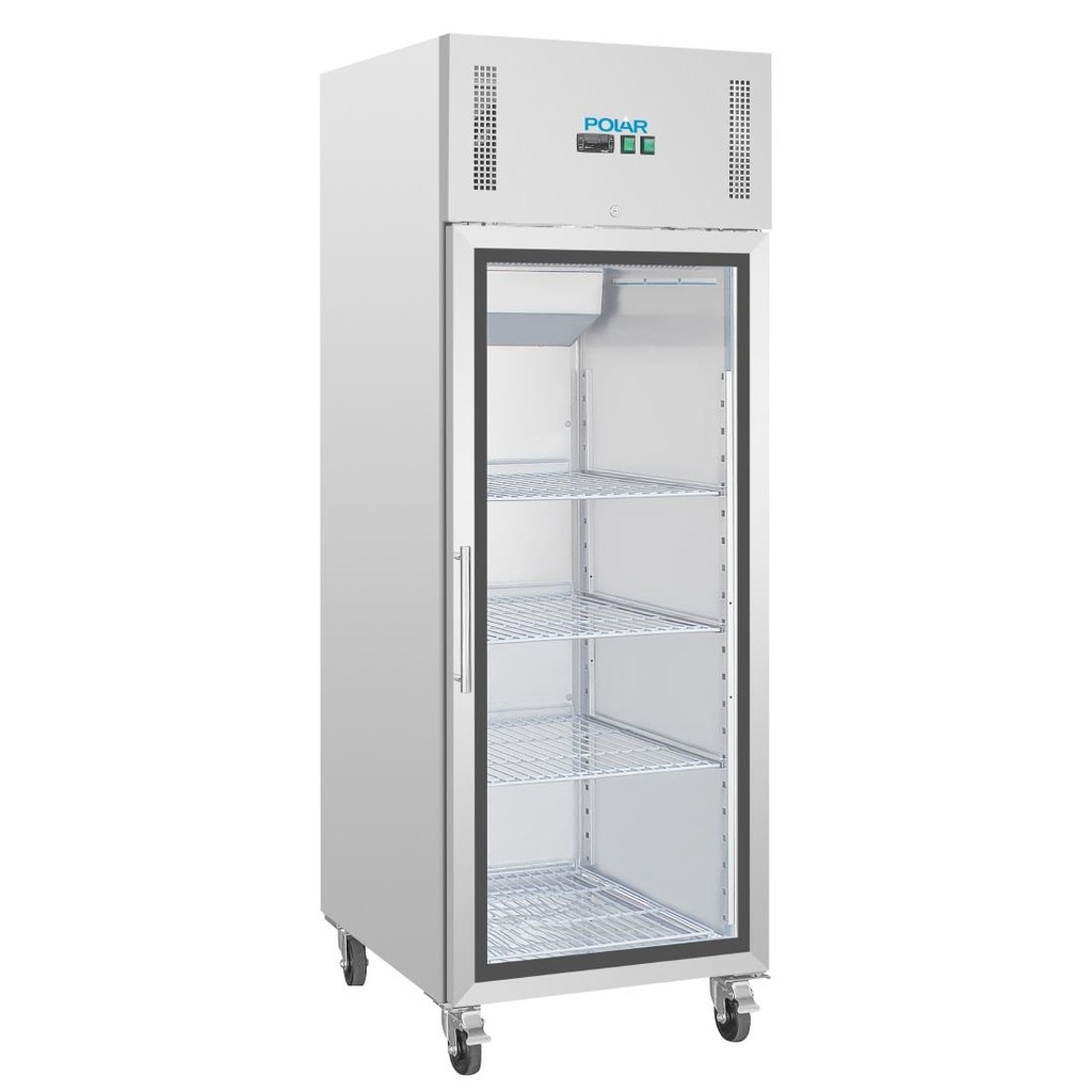 Polar G-serie Gastro 1-deurs koeling met glazen deur 600L