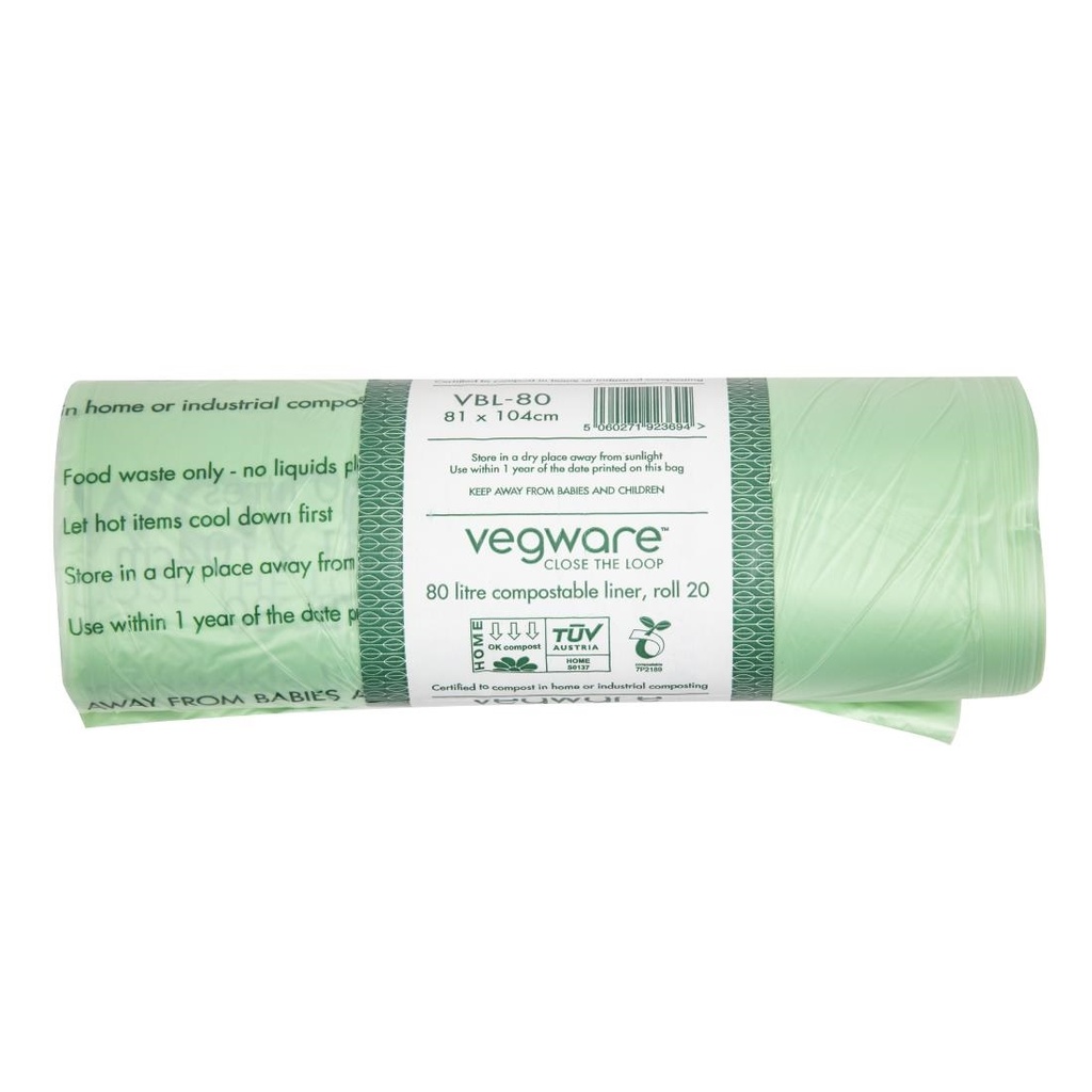 Vegware Biobag composteerbare afvalzakken 80Ltr (240 stuks)