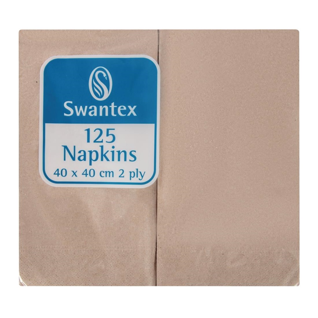 Swantex gerecycled servetten 40x40cm 2-laags 1/8 vouw kraft (2000 stuks)