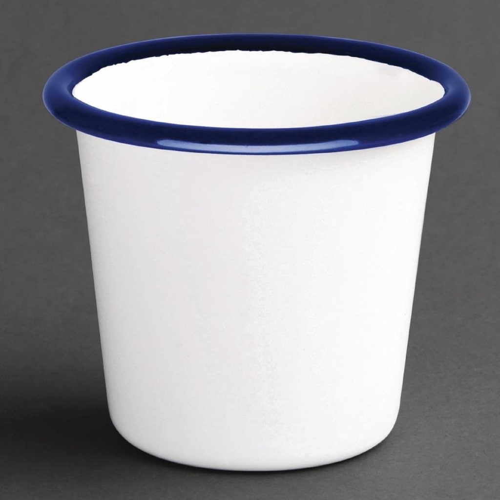 Olympia Emaille sauspotje wit en blauw 11,4cl (6 stuks)
