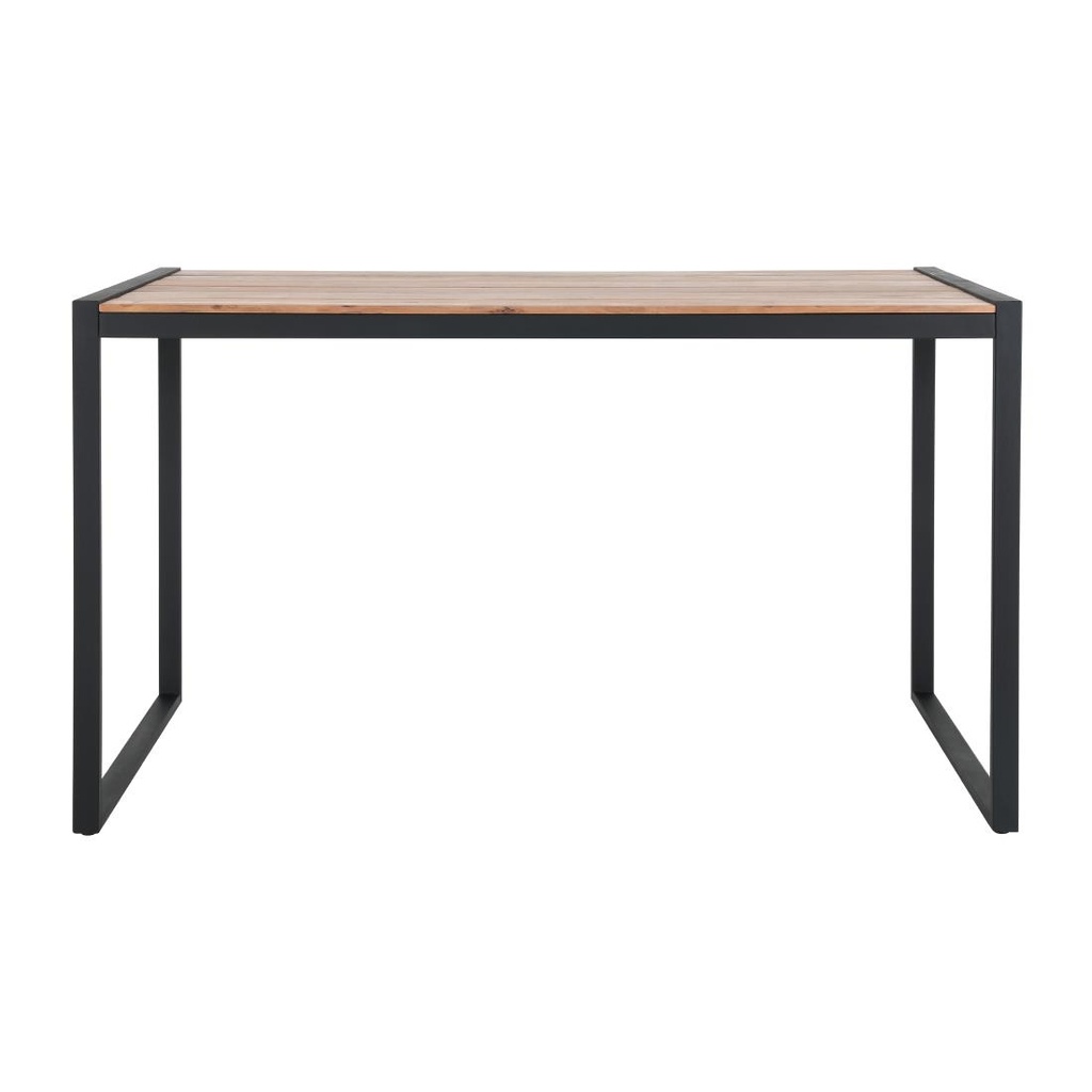 Bolero Industriële Bartafel Van Staal En Acacia, 1800x900mm