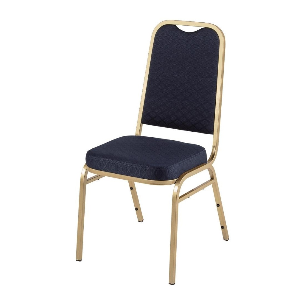 Bolero banketstoelen met vierkante rugleuning blauw en goud (4 stuks)