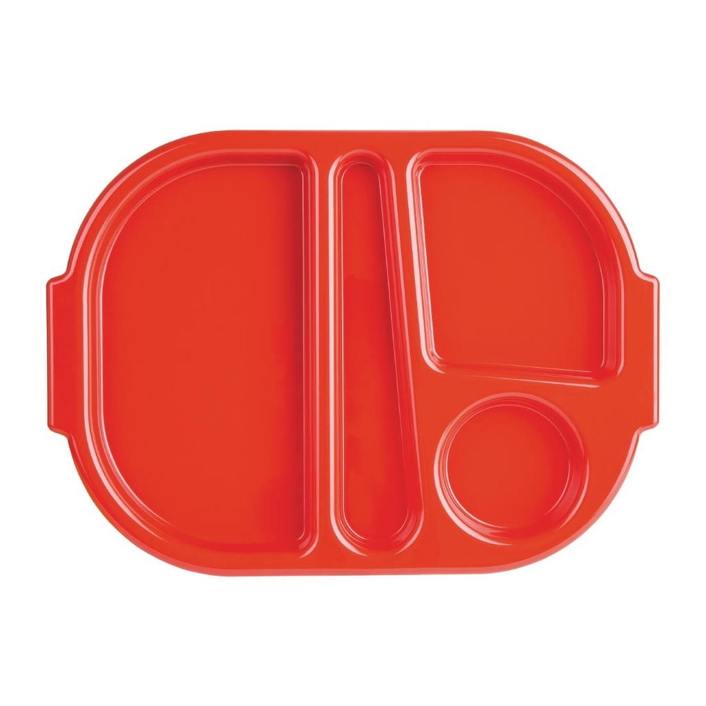Olympia Kristallon Voedselschalen Klein polypropyleen Compartiment Rood 322mm