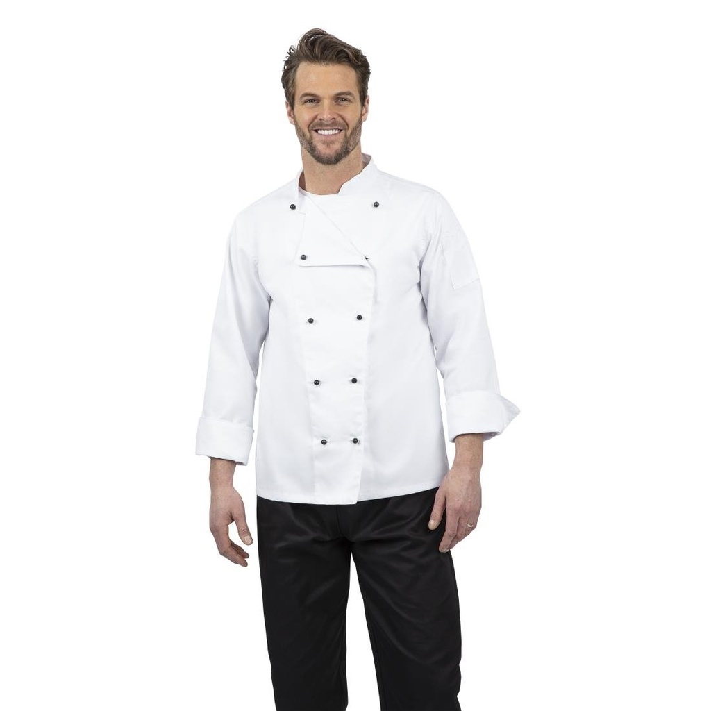 Whites Chicago unisex koksbuis lange mouw wit XS