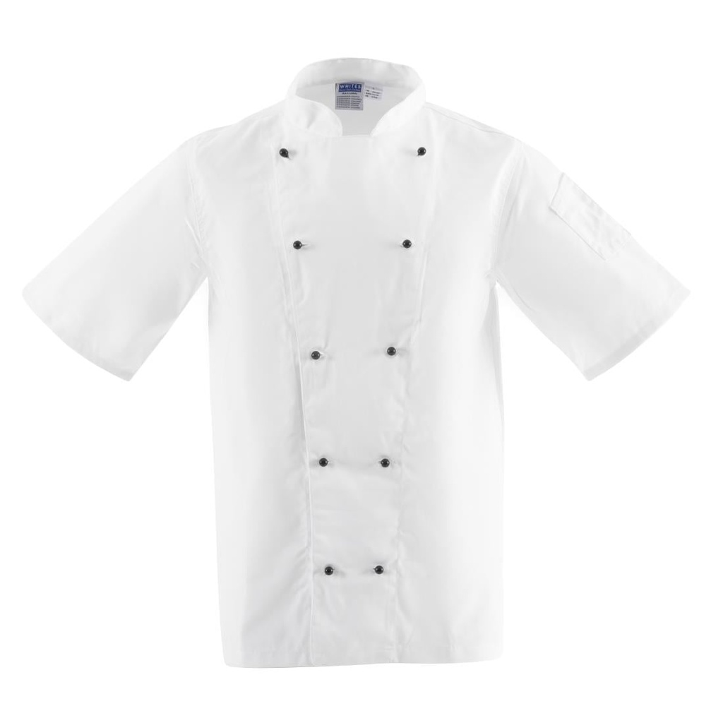 Whites Chicago unisex koksbuis korte mouw wit XXL