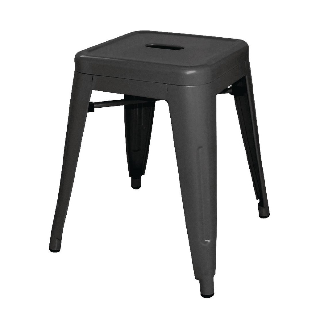 Bolero Bistro stalen lage krukken zwart (4 stuks)