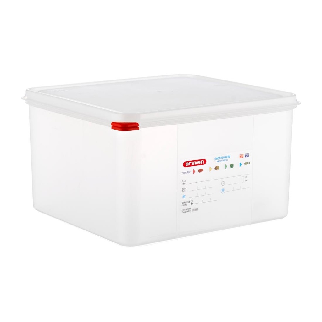 Araven polypropyleen 2/3 gastronorm voorraadcontainer 19L (4 stuks)