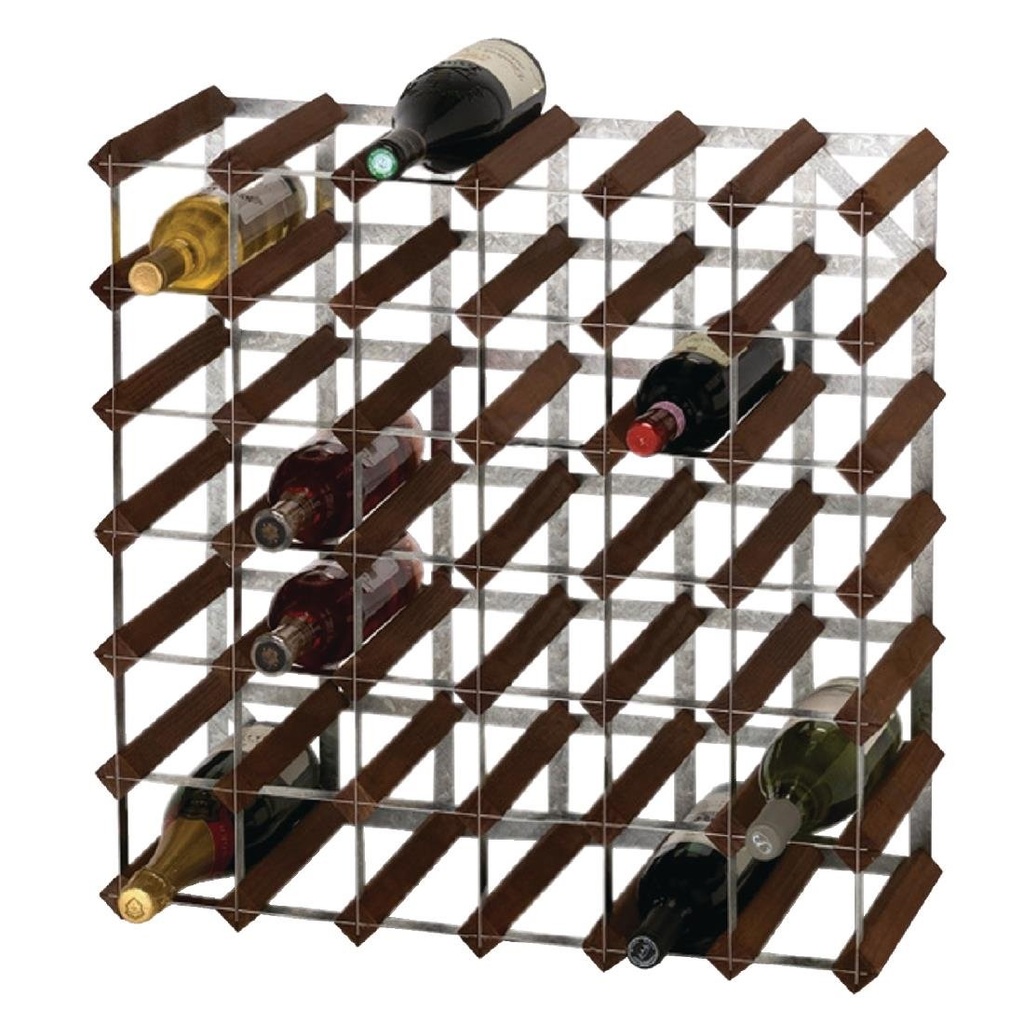 Wijnrek donker hout 42 flessen