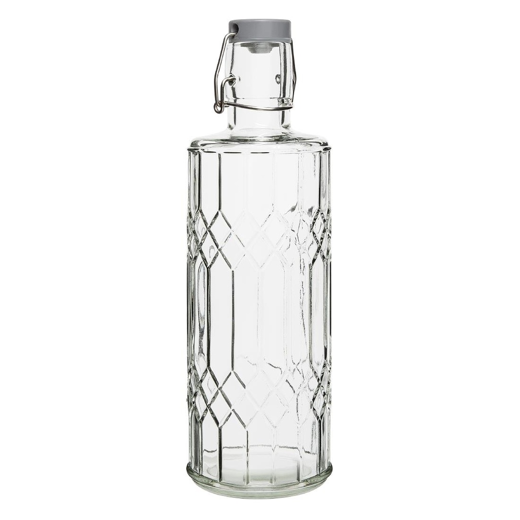Olympia geo glazen waterfles met stop 1 liter (6 stuks)