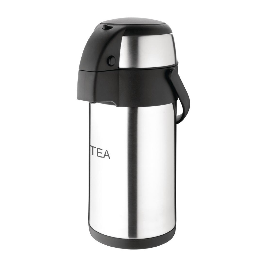 Olympia RVS pomp thermoskan Tea 3Ltr