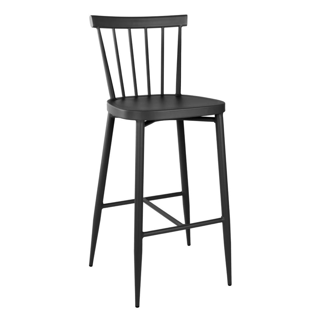 Bolero Windsor Aluminium Zwarte Hoge Krukken (2 stuks)