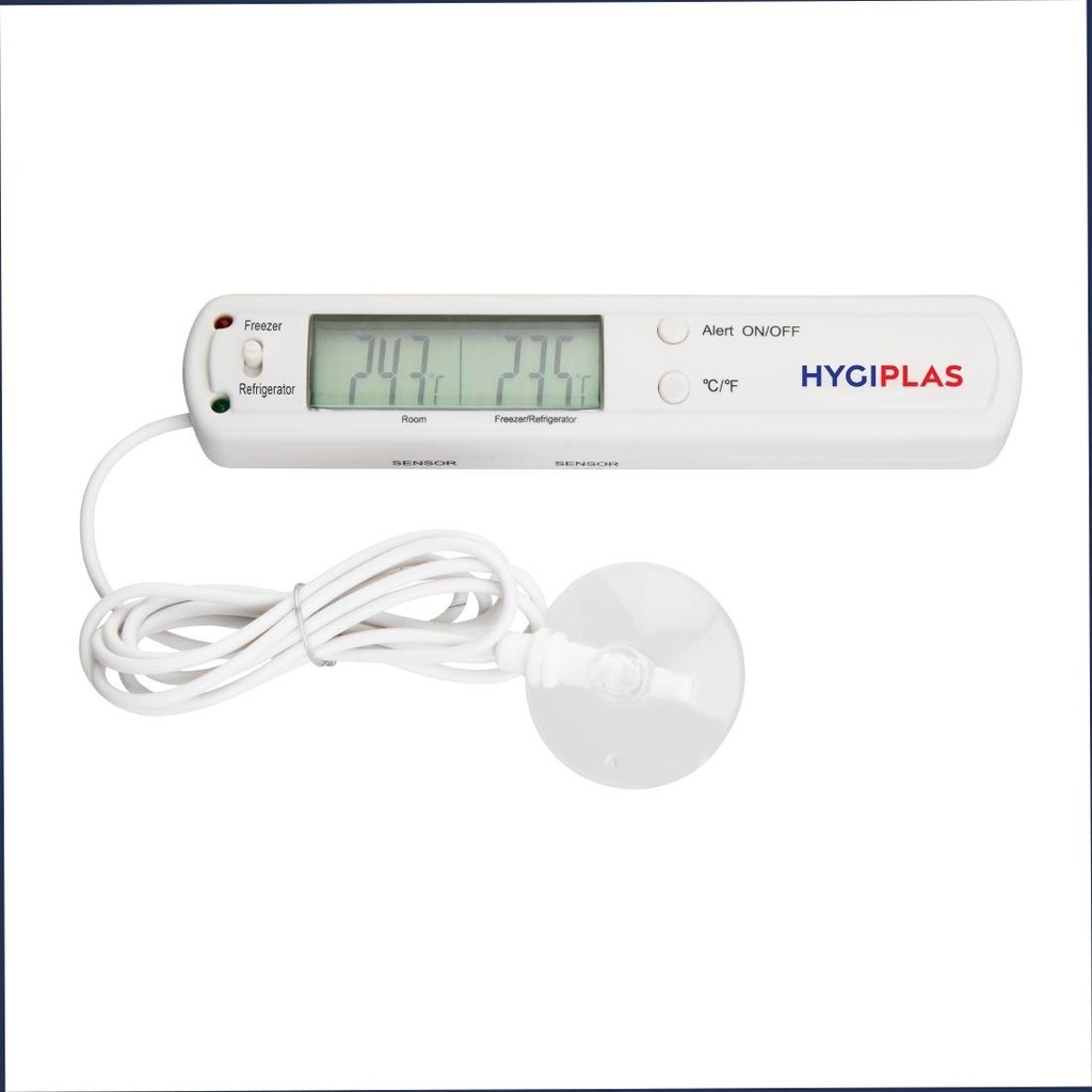 Hygiplas koeling/vriezer thermometer met alarm
