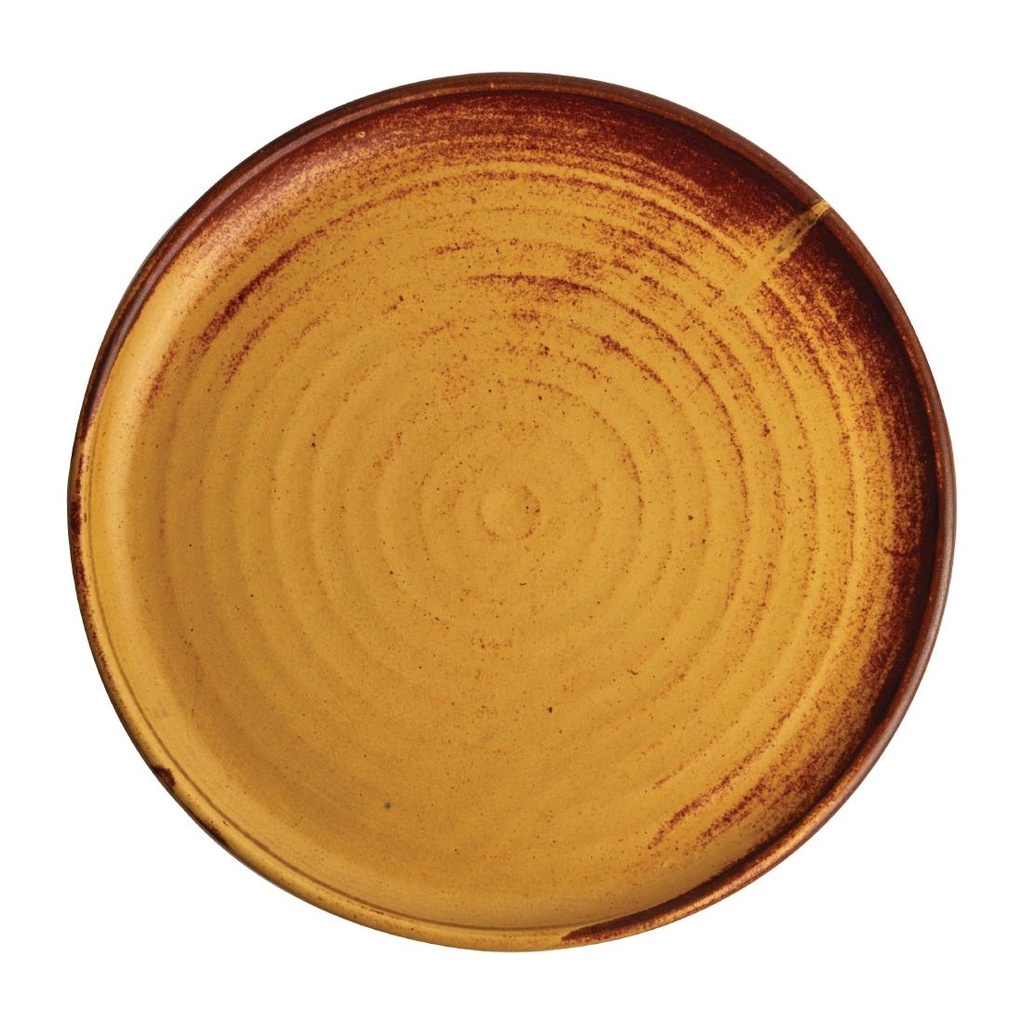 Olympia Canvas ronde borden met smalle rand roestoranje 26,5cm (6 stuks)
