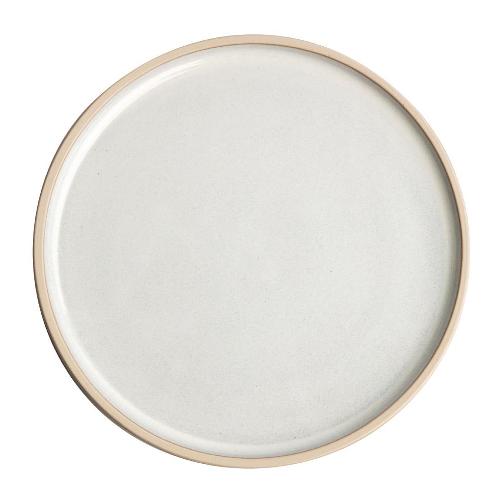Olympia Canvas platte ronde borden wit 18cm (6 stuks)