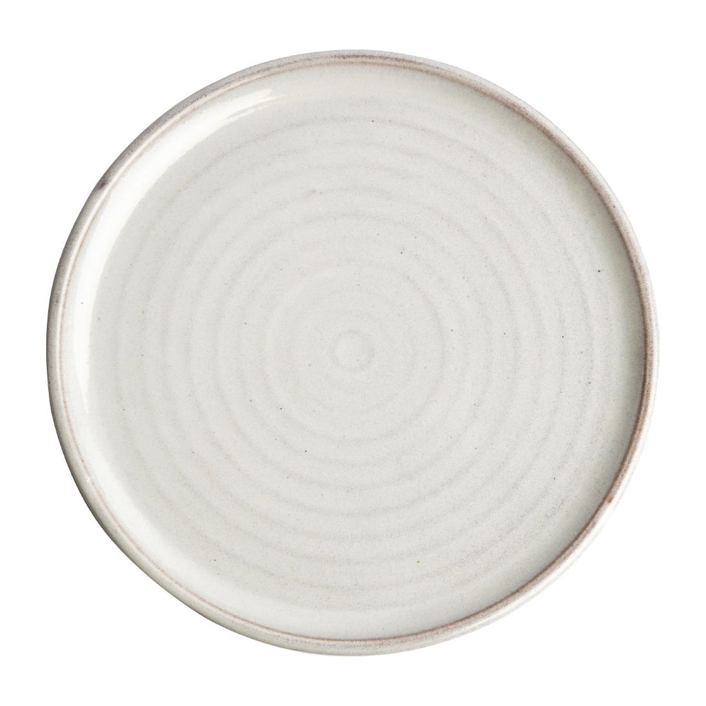 Olympia Canvas ronde borden met smalle rand wit 26,5cm (6 stuks)
