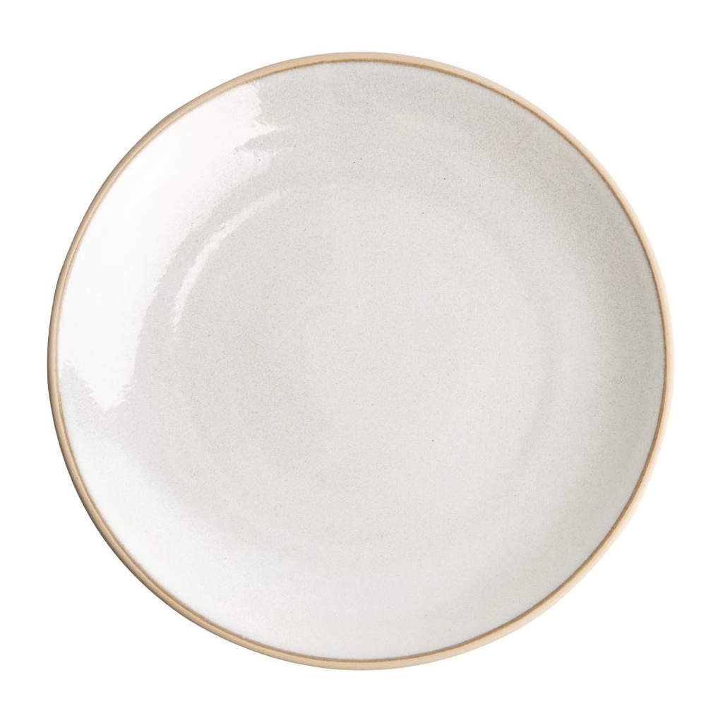 Olympia Canvas gewelfde borden wit 27cm (6 stuks)