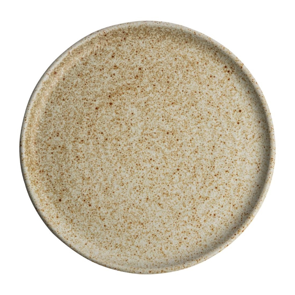 Olympia Canvas ronde borden met smalle rand crème 26,5cm (6 stuks)