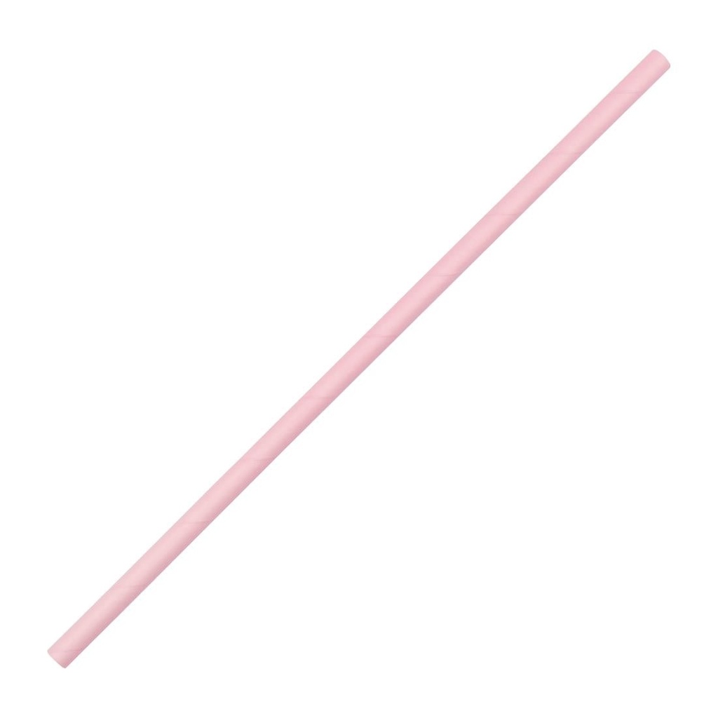 Fiesta composteerbare papieren rietjes roze 210mm (250 stuks)