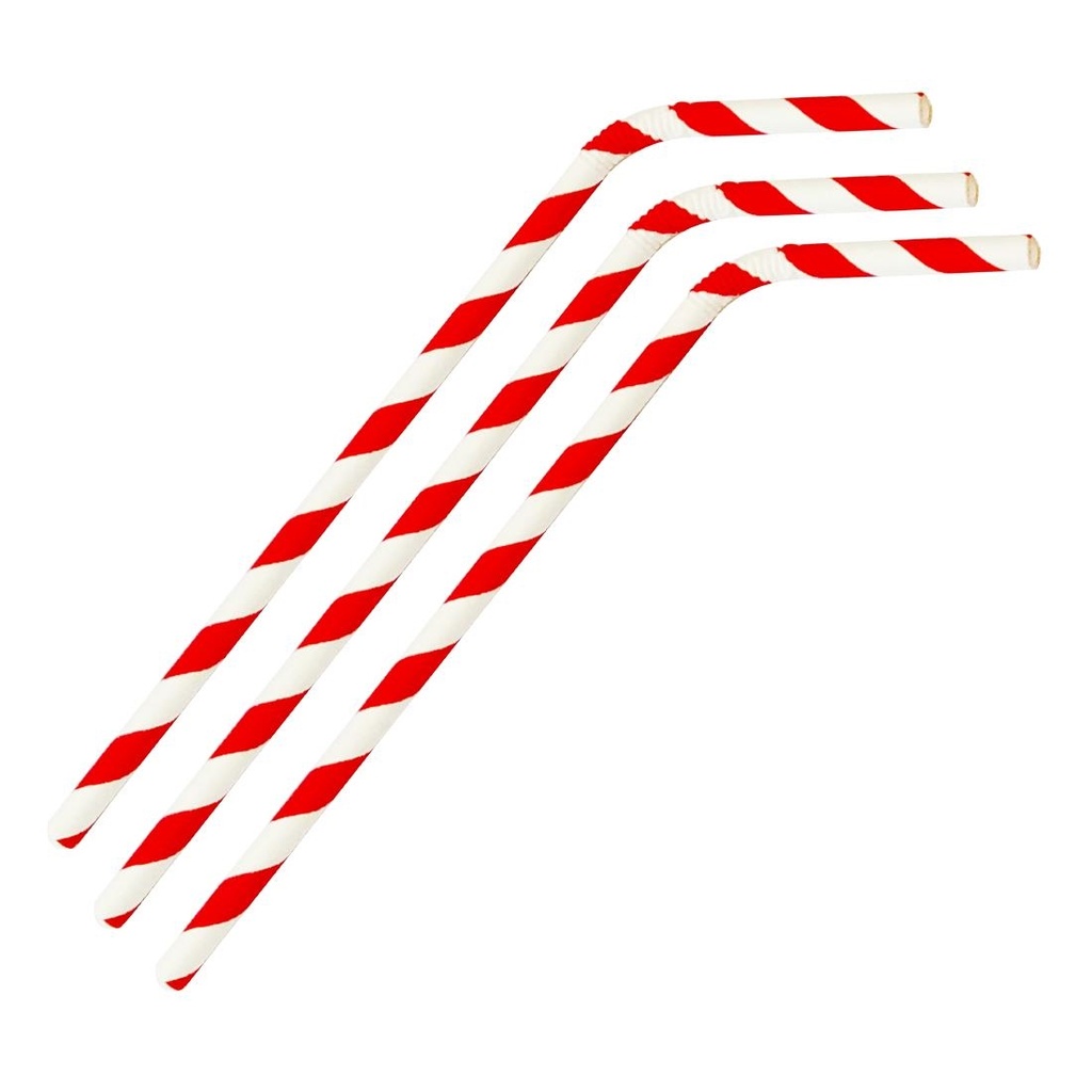 Fiesta Compostable composteerbare papieren buigrietjes rood (250 stuks)